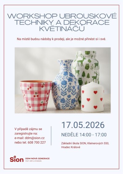 Workshop ubrouskové techniky a dekorace květináčů