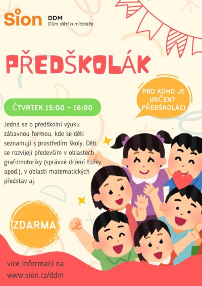 Kroužek „Předškolák“ začínáme 25. 9. 2025