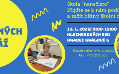 Den otevřených dveří 13. 1. 2026 od 9:00 do 15:00 hodin.